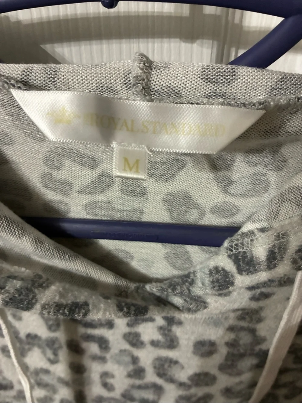 Women’s Medium Gray Leopard Print Hoodie